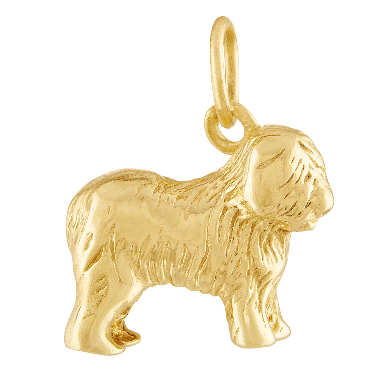 Old English Sheepdog 14K Gold Charm